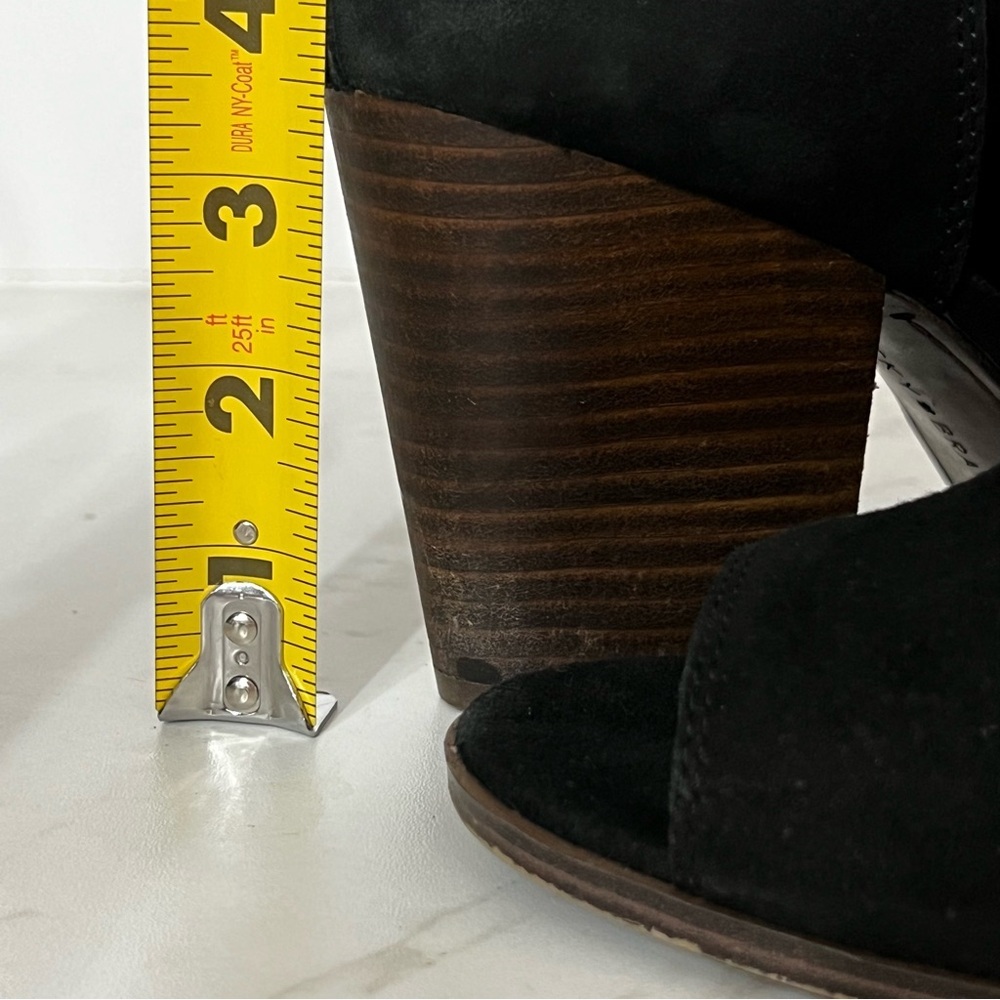 Lucky Brand Suede Peep Toe Black Shootie Sandals sz 10 - Picture 10 of 13